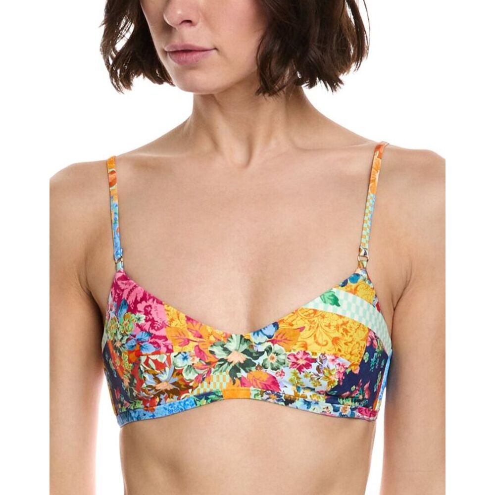 Monte And Lou Womens  Crop Bralette Bikini Top, Pink